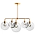 Elegant Glass 5-Light Chandelier 3D model small image 1