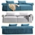 Elegant GALLIANO Sofa: Perfect Piece by Cazarina. 3D model small image 1