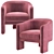 Fairfax Velvet Sculptural Chair 3D model small image 4