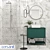 Siena White Relief Porcelain Stoneware 3D model small image 2