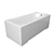 Elegant Betty 180x80 Acrylic Bath 3D model small image 2