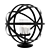 Elegant Noir Metal Sphere Photophore 3D model small image 1