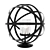 Elegant Noir Metal Sphere Photophore 3D model small image 3