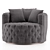 Retro Swivel Tufted Barrel Chair 3D model small image 5