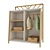 Montessori Wardrobe with Hanging Space 3D model small image 1