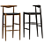 Sleek Metal Bar Stool 3D model small image 1