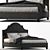 Modern Beige Linen Bed 3D model small image 1