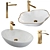 Modern Washbasin Set with Faucets 3D model small image 1