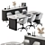 Sleek Black & Gray Meeting Table 3D model small image 2