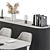 Sleek Black & Gray Meeting Table 3D model small image 4