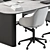 Sleek Black & Gray Meeting Table 3D model small image 5