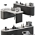 Executive Desk - Modern Black and Gray Office Furniture 3D model small image 1
