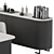 Executive Desk - Modern Black and Gray Office Furniture 3D model small image 4