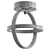 Modern LED Metal Ring Ceiling Light 3D model small image 2