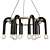 Sleek Chrome Floppy Chandelier 3D model small image 1