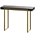 Black & Gold Wood Console: Elegant Accent for Entryway. 3D model small image 1