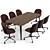 Gubi Beetle Set: Moon & Rectangular Tables + Upholstered Chairs 3D model small image 2