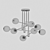 Scandinavian Black Metal Chandelier 3D model small image 2