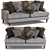 Gray Elegance: Woven Fabric 3-Seater Sofa 3D model small image 7