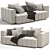 Freeman Double Sofa - Modern Style 3D model small image 2