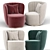 Elegant Pearl Armchair 3D model small image 2