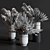 Blooming Beauty Pampas Flower Set 3D model small image 5