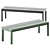 Modern Outdoor Bench 150x48x43 cm 3D model small image 1