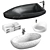 Luxurious Antonio Lupi Bathtubs with Mixers Set 3D model small image 1