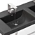 Luxury Double Basin Console Sink with Polished Chrome Stand 3D model small image 4