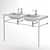 Luxury Double Basin Console Sink with Polished Chrome Stand 3D model small image 7