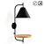 Industrial Wall Lamp with Metal and Wood Shelf 3D model small image 1