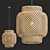 Beach-Inspired Rattan Pendant Light 3D model small image 1