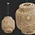 Beach-Inspired Rattan Pendant Light 3D model small image 2