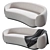 Amore Sofa: Organic Elegance & Exceptional Comfort 3D model small image 3