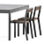 Modern Teak Table and Chairs 3D model small image 4