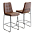 Sophisticated Naomi Leather Bar Stool 3D model small image 1