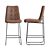 Sophisticated Naomi Leather Bar Stool 3D model small image 3