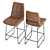 Sophisticated Naomi Leather Bar Stool 3D model small image 4