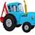 Powerful 15K Poly Blue Tractor 3D model small image 1