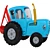 Powerful 15K Poly Blue Tractor 3D model small image 4