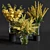Golden Blossom Flower Set 3D model small image 1