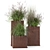 Rustic Metal Pot Plant Set 3D model small image 2