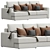 Modern Vegas Sofa with Ottoman 3D model small image 2