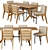 Kinney Teak Outdoor Dining Set: Table & Side Chairs 3D model small image 1