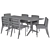 Kinney Teak Outdoor Dining Set: Table & Side Chairs 3D model small image 5