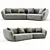 Modern Upholstered Sofa by Kagan 3D model small image 1