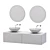 Elegant Faceted Oak Bathroom Vanity 3D model small image 7