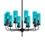 Blue Glass Tube Chandelier - Mesmerizing Lighting Delight 3D model small image 1