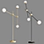 Elegant Brass Blown Glass Floor Lamp 3D model small image 2