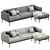 Ikea Äpplaryd 3-Seater Sofa with Chaise Longue 3D model small image 9